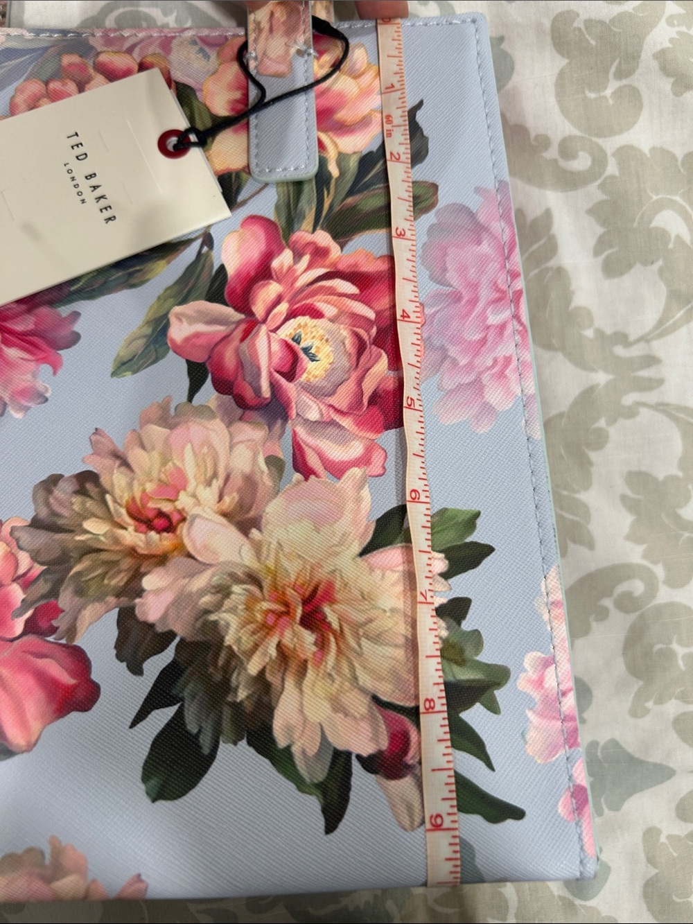 Ted Baker Floral Pink & Light Blue Tote Bag - Picture 7 of 9